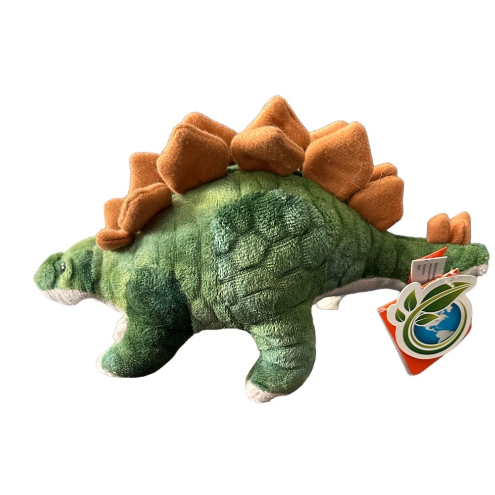 Wild Republic Stegosaurus Green Dinosaur Plush Stuffed Animal Toy 10” Long NWT
